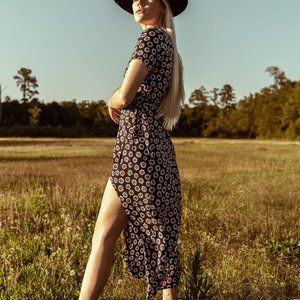 Motel Midi Dress with Thigh Split